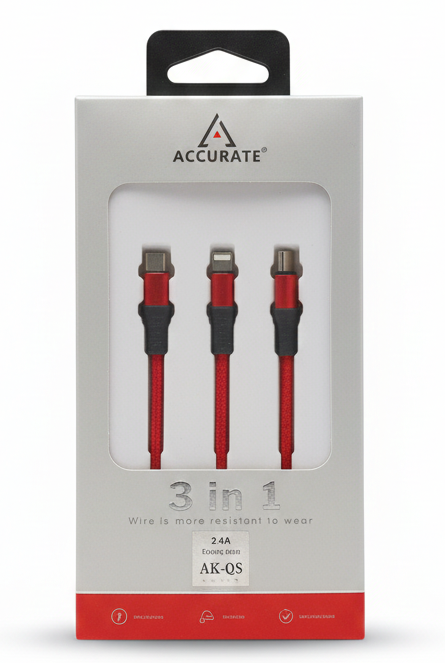Accurate 3 in 1 data cable