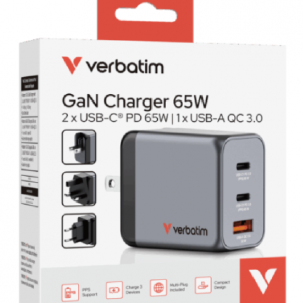 Verbatim 3-Port 65W Charger